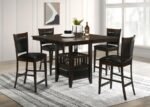 JADEN 5-PIECE SQUARE COUNTER HEIGHT DINING SET ESPRESSO