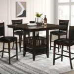 JADEN 5-PIECE SQUARE COUNTER HEIGHT DINING SET ESPRESSO
