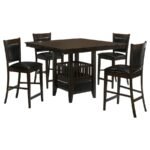 JADEN 5-PIECE SQUARE COUNTER HEIGHT DINING SET ESPRESSO - Image 2