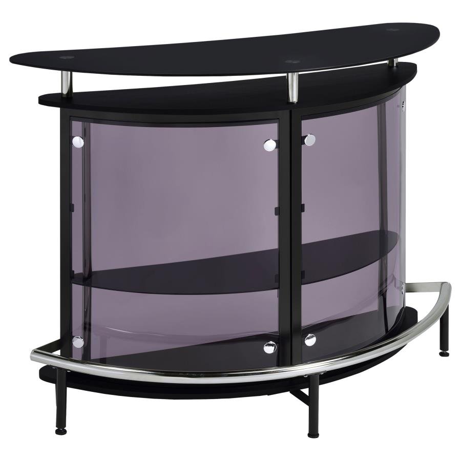 101065_03x900.jpg AMARILLO FREESTANDING GLASS TOP HOME BAR WINE CABINET BLACK - Image 1