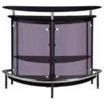 AMARILLO FREESTANDING GLASS TOP HOME BAR WINE CABINET BLACK - Image 4