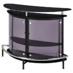 AMARILLO FREESTANDING GLASS TOP HOME BAR WINE CABINET BLACK - Image 5