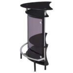 AMARILLO FREESTANDING GLASS TOP HOME BAR WINE CABINET BLACK - Image 6