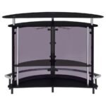 AMARILLO FREESTANDING GLASS TOP HOME BAR WINE CABINET BLACK - Image 8