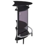 AMARILLO FREESTANDING GLASS TOP HOME BAR WINE CABINET BLACK - Image 10