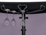 AMARILLO FREESTANDING GLASS TOP HOME BAR WINE CABINET BLACK - Image 11