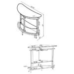 AMARILLO FREESTANDING GLASS TOP HOME BAR WINE CABINET BLACK - Image 12
