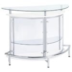 AMARILLO FREESTANDING GLASS TOP HOME BAR WINE CABINET WHITE