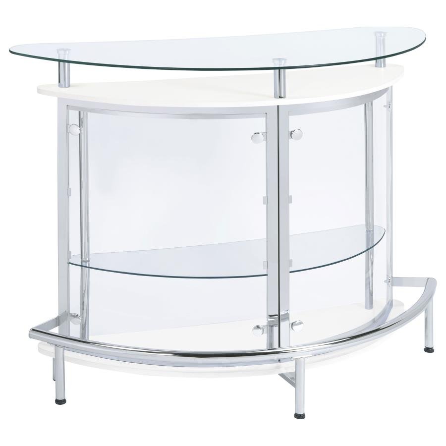 101066_03x900.jpg AMARILLO FREESTANDING GLASS TOP HOME BAR WINE CABINET WHITE - Image 1