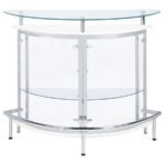 AMARILLO FREESTANDING GLASS TOP HOME BAR WINE CABINET WHITE - Image 4