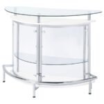 AMARILLO FREESTANDING GLASS TOP HOME BAR WINE CABINET WHITE - Image 5