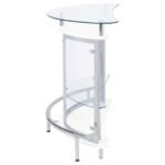 AMARILLO FREESTANDING GLASS TOP HOME BAR WINE CABINET WHITE - Image 6