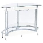 AMARILLO FREESTANDING GLASS TOP HOME BAR WINE CABINET WHITE - Image 7