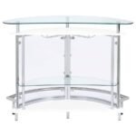 AMARILLO FREESTANDING GLASS TOP HOME BAR WINE CABINET WHITE - Image 8