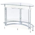 AMARILLO FREESTANDING GLASS TOP HOME BAR WINE CABINET WHITE - Image 9