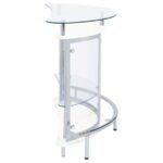 AMARILLO FREESTANDING GLASS TOP HOME BAR WINE CABINET WHITE - Image 10