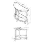 AMARILLO FREESTANDING GLASS TOP HOME BAR WINE CABINET WHITE - Image 13