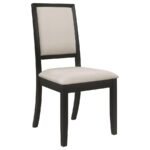 LOUISE 5-PIECE RECTANGULAR EXTENSION LEAF DINING SET BLACK - Image 4