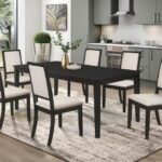 LOUISE 7-PIECE RECTANGULAR EXTENSION LEAF DINING SET BLACK