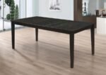 LOUISE RECTANGULAR 78-INCH EXTENSION LEAF DINING TABLE BLACK - Image 2