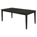 LOUISE RECTANGULAR 78-INCH EXTENSION LEAF DINING TABLE BLACK