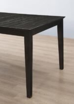 LOUISE RECTANGULAR 78-INCH EXTENSION LEAF DINING TABLE BLACK - Image 3