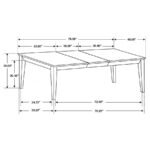 LOUISE RECTANGULAR 78-INCH EXTENSION LEAF DINING TABLE BLACK - Image 5