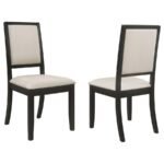 LOUISE UPHOLSTERED WOOD DINING SIDE CHAIR BLACK (SET OF 2)