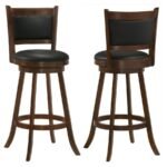 BROXTON UPHOLSTERED SWIVEL BAR CHAIR CHESTNUT (SET OF 2)