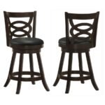 CALECITA WOOD SWIVEL COUNTER STOOL CAPPUCCINO (SET OF 2)