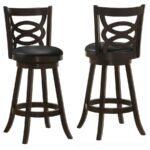 CALECITA WOOD SWIVEL BAR CHAIR CAPPUCCINO (SET OF 2)