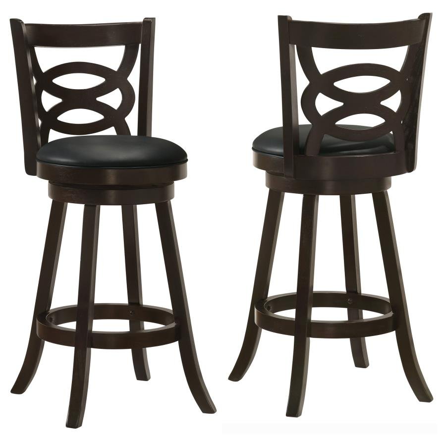 101930_001x900.jpg CALECITA WOOD SWIVEL BAR CHAIR CAPPUCCINO (SET OF 2) - Image 1