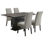 STANTON 5-PIECE RECTANGULAR DINING TABLE SET GREY - Image 2