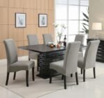STANTON 7-PIECE RECTANGULAR DINING TABLE SET GREY