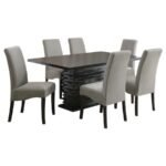 STANTON 7-PIECE RECTANGULAR DINING TABLE SET GREY - Image 2