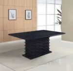 STANTON RECTANGULAR 66-INCH DINING TABLE BLACK - Image 2