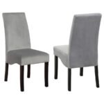 STANTON VELVET UPHOLSTERED DINING SIDE CHAIR GREY (SET OF 2)
