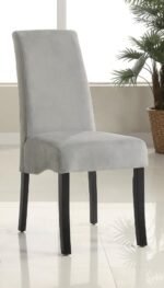 STANTON VELVET UPHOLSTERED DINING SIDE CHAIR GREY (SET OF 2) - Image 2