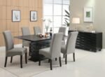 STANTON 3-DRAWER SIDEBOARD BUFFET STORAGE CABINET BLACK - Image 5