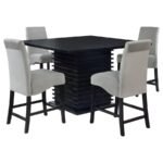 STANTON 5-PIECE SQUARE COUNTER HEIGHT DINING TABLE SET GREY - Image 2