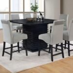 STANTON 7-PIECE SQUARE COUNTER HEIGHT DINING TABLE SET GREY