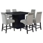 STANTON 7-PIECE SQUARE COUNTER HEIGHT DINING TABLE SET GREY - Image 2