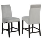 STANTON VELVET UPHOLSTERED COUNTER CHAIR GREY (SET OF 2)