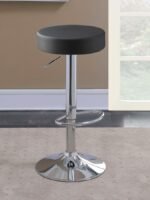 RAMSES 29-INCH ADJUSTABLE BAR STOOL CHROME AND BLACK - Image 2