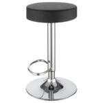RAMSES 29-INCH ADJUSTABLE BAR STOOL CHROME AND BLACK - Image 3