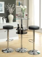 RAMSES 29-INCH ADJUSTABLE BAR STOOL CHROME AND BLACK - Image 7