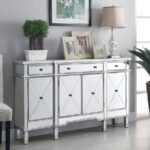 ACONITUM 4-DOOR MIRRORED STORAGE ACCENT CABINET SILVER - Image 2