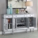 ACONITUM 4-DOOR MIRRORED STORAGE ACCENT CABINET SILVER - Image 3