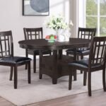 LAVON 5-PIECE OVAL EXTENSION LEAF DINING SET ESPRESSO