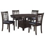LAVON 5-PIECE OVAL EXTENSION LEAF DINING SET ESPRESSO - Image 2